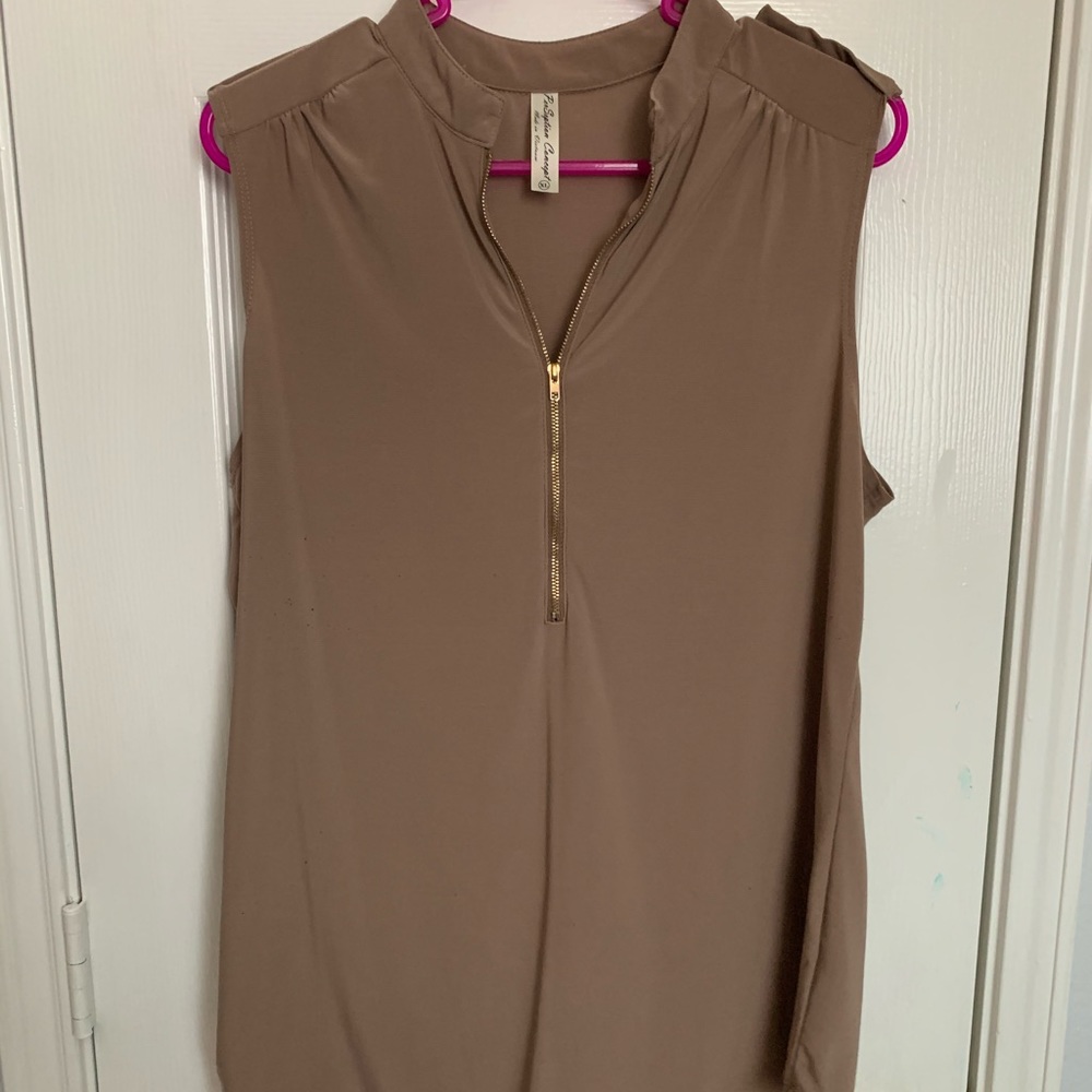 Beige sleeveless top